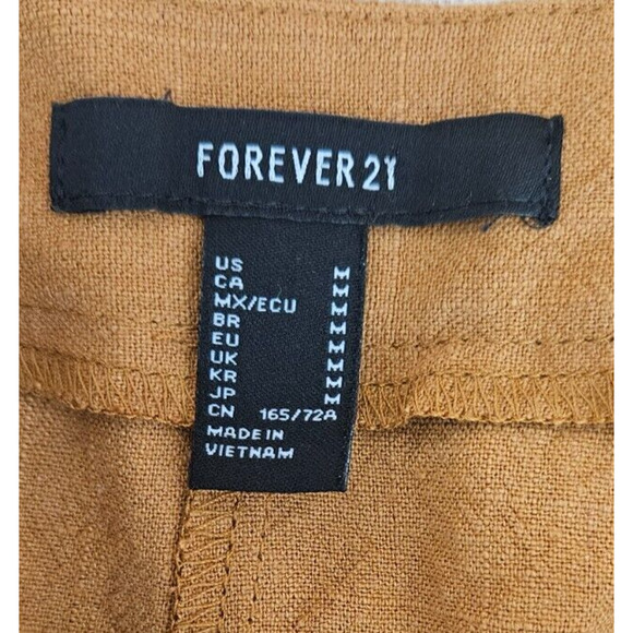 Forever 21 Womens Shorts Medium Brown Woven Pockets Linen Blend Chic Preppy NWT - Picture 9 of 13